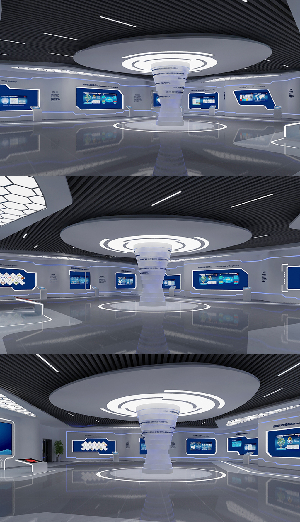 原創時尚現代科技科技展廳3DMAX模型高清效果圖-版權可商用